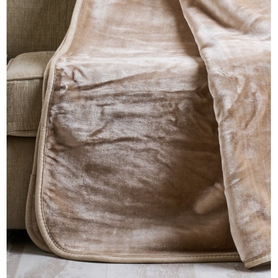 Κουβέρτα Βελουτέ Μονή Silk Touch Beige Velour Cokitex (160x220) 1Τεμ