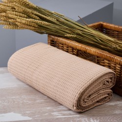 Κουβέρτα Πικέ Ημίδιπλη Summer Line L.Beige Cvc Cokitex (170x265) 1Τεμ