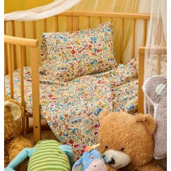 Σεντόνια Βρεφικά Κούνιας Σετ Baby Music Cotton Cokitex (120x160) 3Τεμ