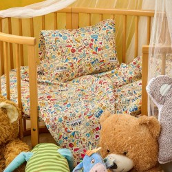 Σεντόνια Βρεφικά Κούνιας Σετ Baby Music Cotton Cokitex (120x160) 3Τεμ