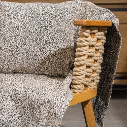 Ριχτάρι Τριθέσιου Whisper Ani Beige-Black Chinille Cokitex (180x300) 1Τεμ