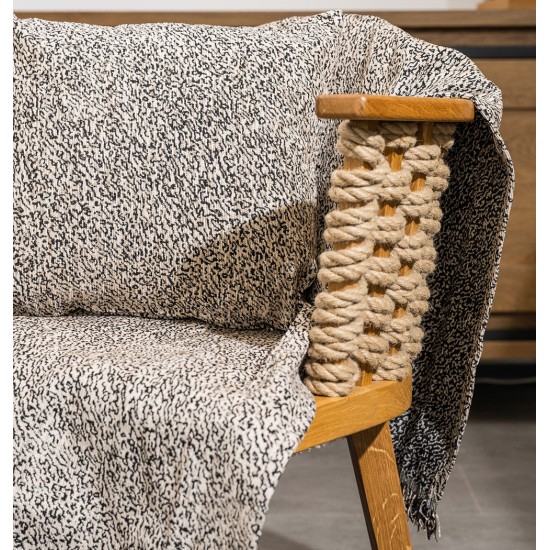 Ριχτάρι Πολυθρόνας Whisper Ani Beige-Black Chinille Cokitex (180x180) 1Τεμ