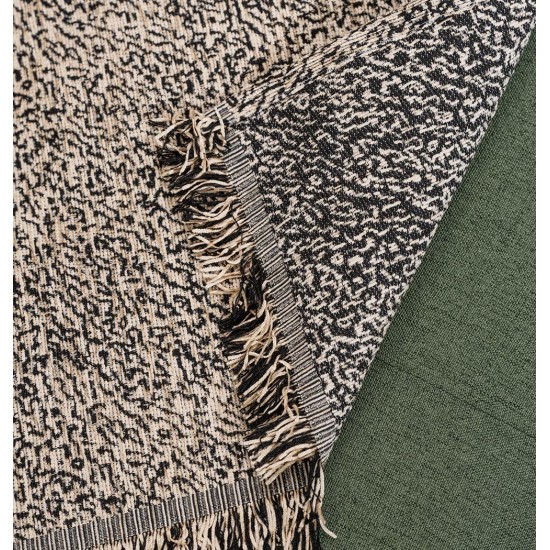 Ριχτάρι Πολυθρόνας Whisper Ani Beige-Black Chinille Cokitex (180x180) 1Τεμ