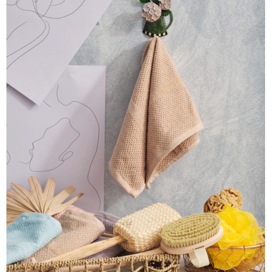 Πετσέτα Μπάνιου Serene Pop Corn Latte Jacquard Cotton Cokitex (80x150) 1Τεμ