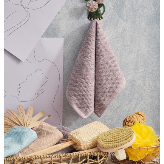 Πετσέτα Προσώπου Serene Pop Corn Grey Jacquard Cotton Cokitex (50x100) 1Τεμ