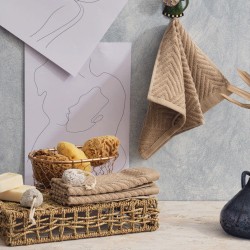 Πετσέτα Προσώπου Serene Venice Greige Jacquard Cotton Cokitex (50x100) 1Τεμ