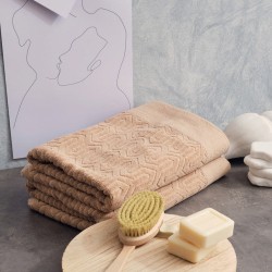 Πετσέτα Μπάνιου Serene Sienna Latte Jacquard Cotton Cokitex (80x150) 1Τεμ