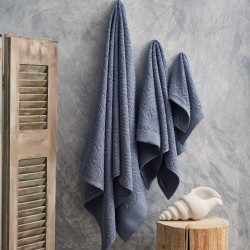 Πετσέτα Προσώπου Serene Sienna Dusty Blue Jacquard Cotton Cokitex (50x100) 1Τεμ