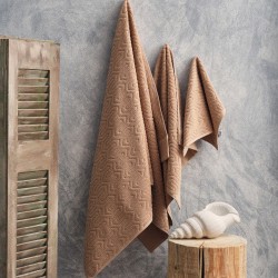 Πετσέτα Μπάνιου Serene Sienna Latte Jacquard Cotton Cokitex (80x150) 1Τεμ