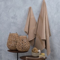 Πετσέτα Μπάνιου Serene Pop Corn Latte Jacquard Cotton Cokitex (80x150) 1Τεμ