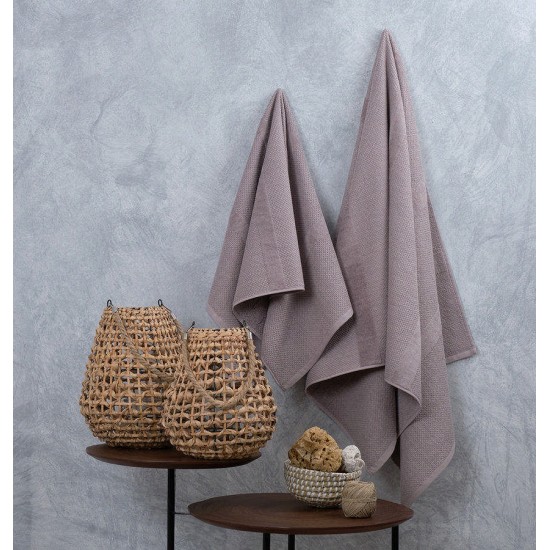 Πετσέτα Προσώπου Serene Pop Corn Grey Jacquard Cotton Cokitex (50x100) 1Τεμ