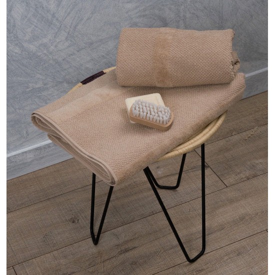 Πετσέτα Μπάνιου Serene Pop Corn Latte Jacquard Cotton Cokitex (80x150) 1Τεμ