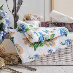 Πετσέτα Προσώπου MK Garden Blue Cotton Cokitex (50x90) 1Τεμ