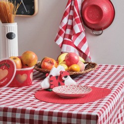 Τραπεζομάντηλο Multi Line Checkred Red Cokitex (140x180) 1Τεμ