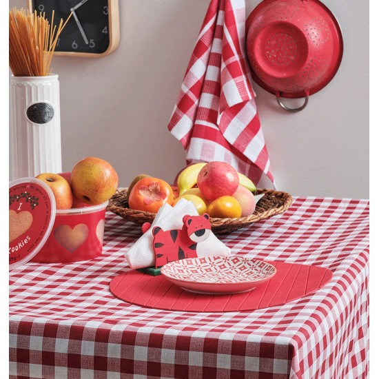 Τραπεζομάντηλο Multi Line Checkred Red Cokitex (140x180) 1Τεμ
