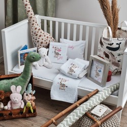 Πετσέτες Βρεφικές Με Κέντημα White Σετ Baby Girraffe Pink Cotton Cokitex 2Τεμ