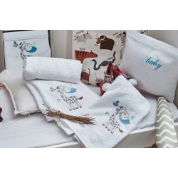 Πετσέτες Βρεφικές Με Κέντημα Ecru Σετ Baby Girraffe Blue Cotton Cokitex 2Τεμ Πετσέτες Βρεφικές Με Κέντημα Ecru Σετ Baby Girraffe Blue Cotton Cokitex 2Τεμ