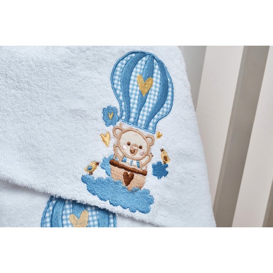 Πετσέτες Βρεφικές Με Κέντημα Ecru Σετ Baby Ballon Blue Cotton Cokitex 2Τεμ Πετσέτες Βρεφικές Με Κέντημα Ecru Σετ Baby Ballon Blue Cotton Cokitex 2Τεμ