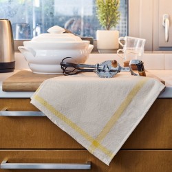 Ποτηρόπανο Πικέ Dry Beige-Yellow Jacquard Cotton Cokitex (50x70) 1Τεμ