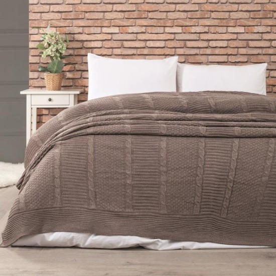 Κουβέρτα Πλεκτή Υπέρδιπλη Edenhill Brown Cokitex (220x240) 1Τεμ