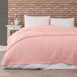 Κουβέρτα Πλεκτή Υπέρδιπλη Edenhill Pink Cokitex (220x240) 1Τεμ