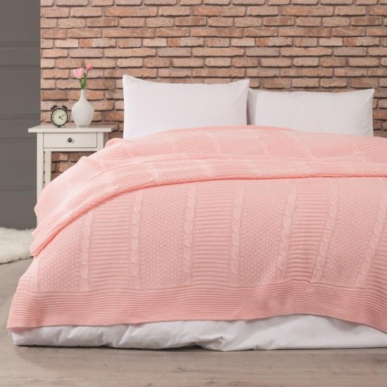 Κουβέρτα Πλεκτή Υπέρδιπλη Edenhill Pink Cokitex (220x240) 1Τεμ