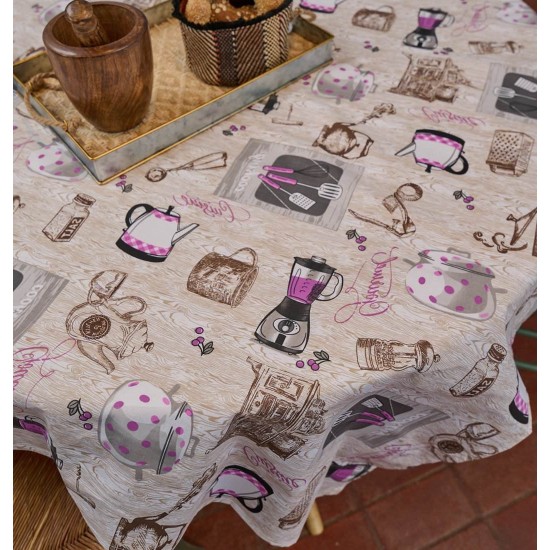 Τραπεζομάντηλο Multi Line Cook Purple Cokitex (140x140) 1Τεμ