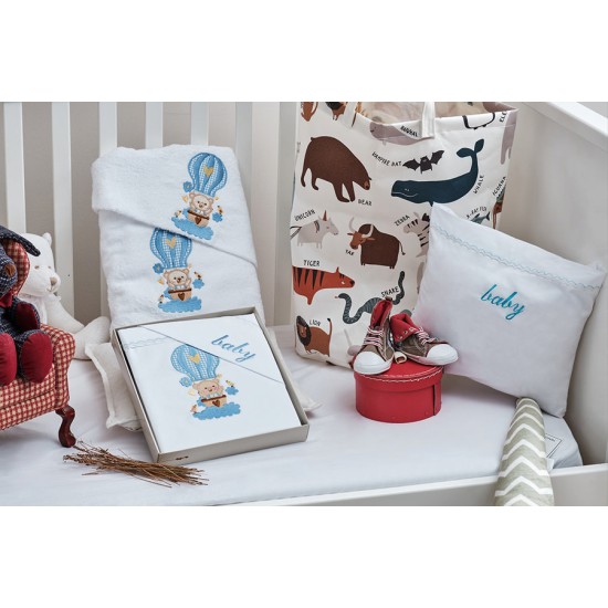 Σεντόνια Βρεφικά Με Κέντημα Κούνιας Σετ Baby Ballon Blue Cotton Cokitex (120x160) 3Τεμ Σεντόνια Βρεφικά Με Κέντημα Κούνιας Σετ Baby Ballon Blue Cotton Cokitex (120x160) 3Τεμ