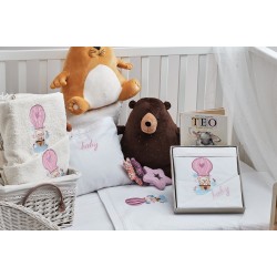 Πετσέτες Βρεφικές Με Κέντημα Ecru Σετ Baby Ballon Pink Cotton Cokitex 2Τεμ Πετσέτες Βρεφικές Με Κέντημα Ecru Σετ Baby Ballon Pink Cotton Cokitex 2Τεμ