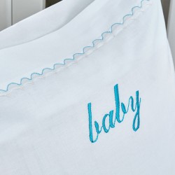 Σεντόνια Βρεφικά Με Κέντημα Κούνιας Σετ Baby Girraffe Blue Cotton Cokitex (120x160) 3Τεμ