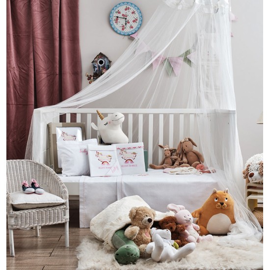 Σεντόνια Βρεφικά Με Κέντημα Κούνιας Σετ Baby Unicorn Pink Cotton Cokitex (120x160) 3Τεμ Σεντόνια Βρεφικά Με Κέντημα Κούνιας Σετ Baby Unicorn Pink Cotton Cokitex (120x160) 3Τεμ