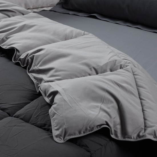 Πάπλωμα Μονό Happy 9693 Black - Grey Micro Das Home (160x240) 1Τεμ