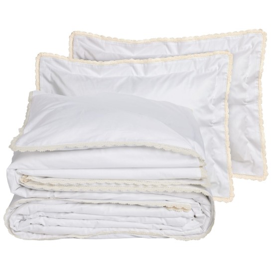 Παπλωματοθήκη King Σετ Prestige 1708 White 210TC Satin Cotton Das Home (240x260) 3Τεμ