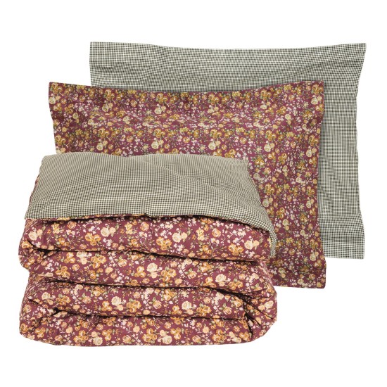 Παπλωματοθήκη Υπέρδιπλη Σετ Happy 9683 Bordeaux-Green Cotton Das Home (220x240) 3Τεμ