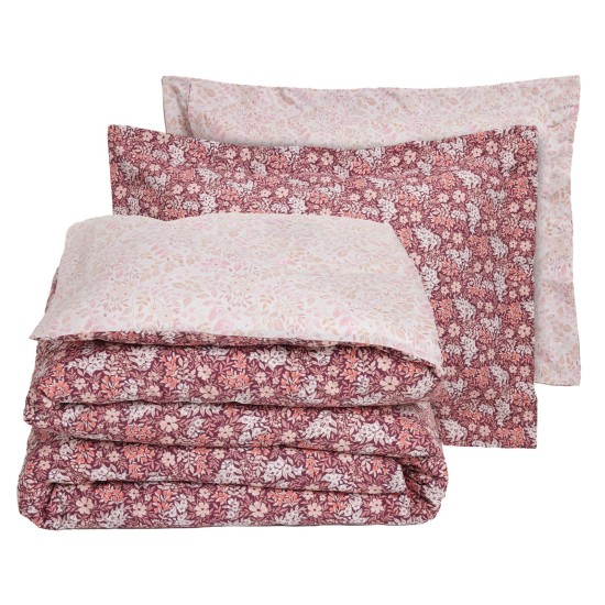 Παπλωματοθήκη Υπέρδιπλη Σετ Casual 5433 Bordeaux-Nute Das Home (220x240) 3Τεμ