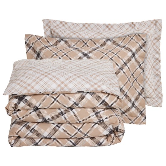 Παπλωματοθήκη Υπέρδιπλη Σετ Casual 5435 Beige-Black Das Home (220x240) 3Τεμ