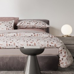 Παπλωματοθήκη Φανελένια Υπέρδιπλη Σετ Happy Flannel 9681 Beige-Brown Cotton Das Home (220x240) 3Τεμ