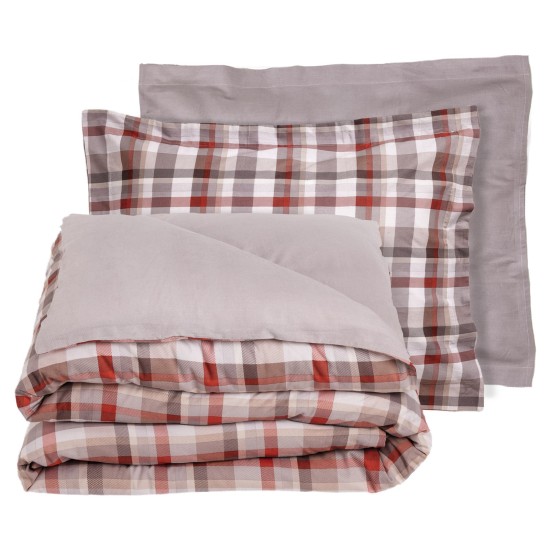 Παπλωματοθήκη Μονή Σετ Happy 9690 Taupe Cotton Das Home (160x240) 2Τεμ