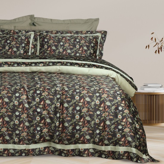 Παπλωματοθήκη Υπέρδιπλη Σετ Executive 1706 Green-Grey 310TC Tencel Das Home (220x240) 3Τεμ