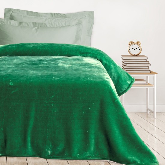 Κουβέρτα Βελουτέ Μονή Blankets Velour 0293 Green Das Home (160x220) 1Τεμ