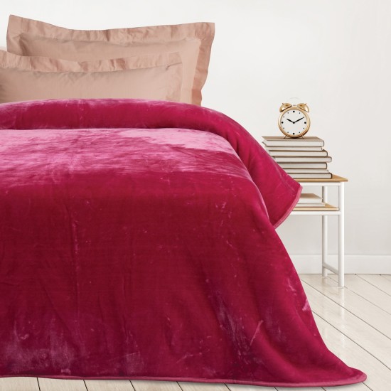Κουβέρτα Βελουτέ Μονή Blankets Velour 0294 Pink Das Home (160x220) 1Τεμ