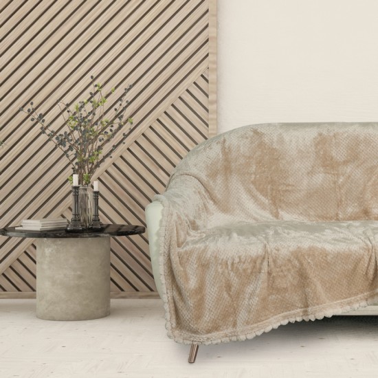 Κουβέρτα Fleece Καναπέ 1187 Pom -Pom Das Home (130x170) 1Τεμ