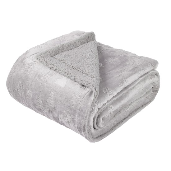 Κουβέρτα Χριστουγεννιάτικη Καναπέ Christmas 1373 Grey Fleece Das Home (130x170) 1Τεμ