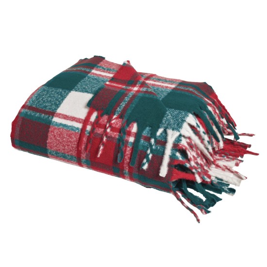 Κουβέρτα Fleece Καναπέ Faux Mohair 1378 Black -Red Das Home (130x170) 1Τεμ