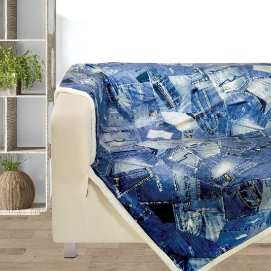 Κουβέρτα Καναπέ Blanket Line 370 Fleece Digital Printed Sofa Das Home (130x160) 1Τεμ