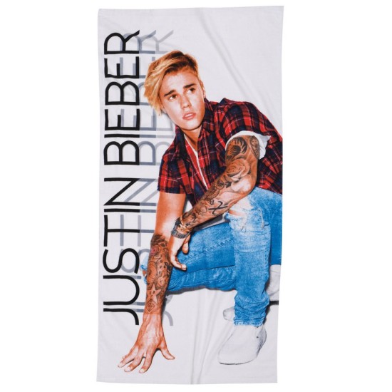 Πετσέτα Παιδική Cartoon Line Prints Beach Towel Justin Bieber 5806 Cotton Das Home (70x140) 1Τεμ