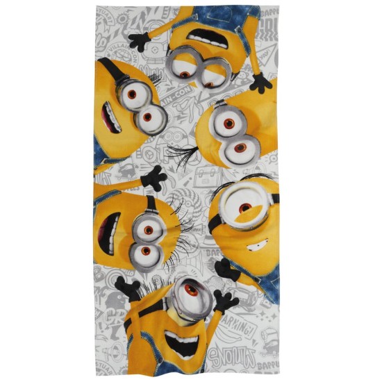 Πετσέτα Θαλάσσης Παιδική Cartoon Line Prints Minions 5866 Cotton Das Home (70x140) 1Τεμ