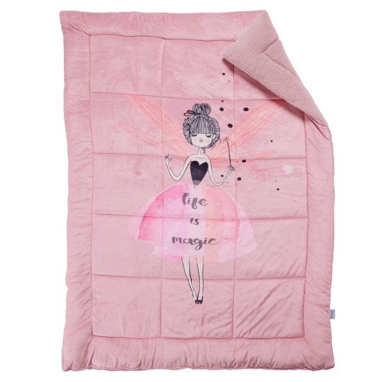Κουβερτοπάπλωμα Παιδικό Με Sherpa Μονό Kids 4973 Pink Fleece Das Home (160x220) 1Τεμ