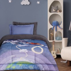 Κουβερτοπάπλωμα Παιδικό Με Sherpa Μονό Kids 4975 Blue-Grey Fleece Das Home (160x220) 1Τεμ