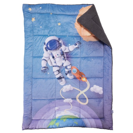 Κουβερτοπάπλωμα Παιδικό Με Sherpa Μονό Kids 4975 Blue-Grey Fleece Das Home (160x220) 1Τεμ